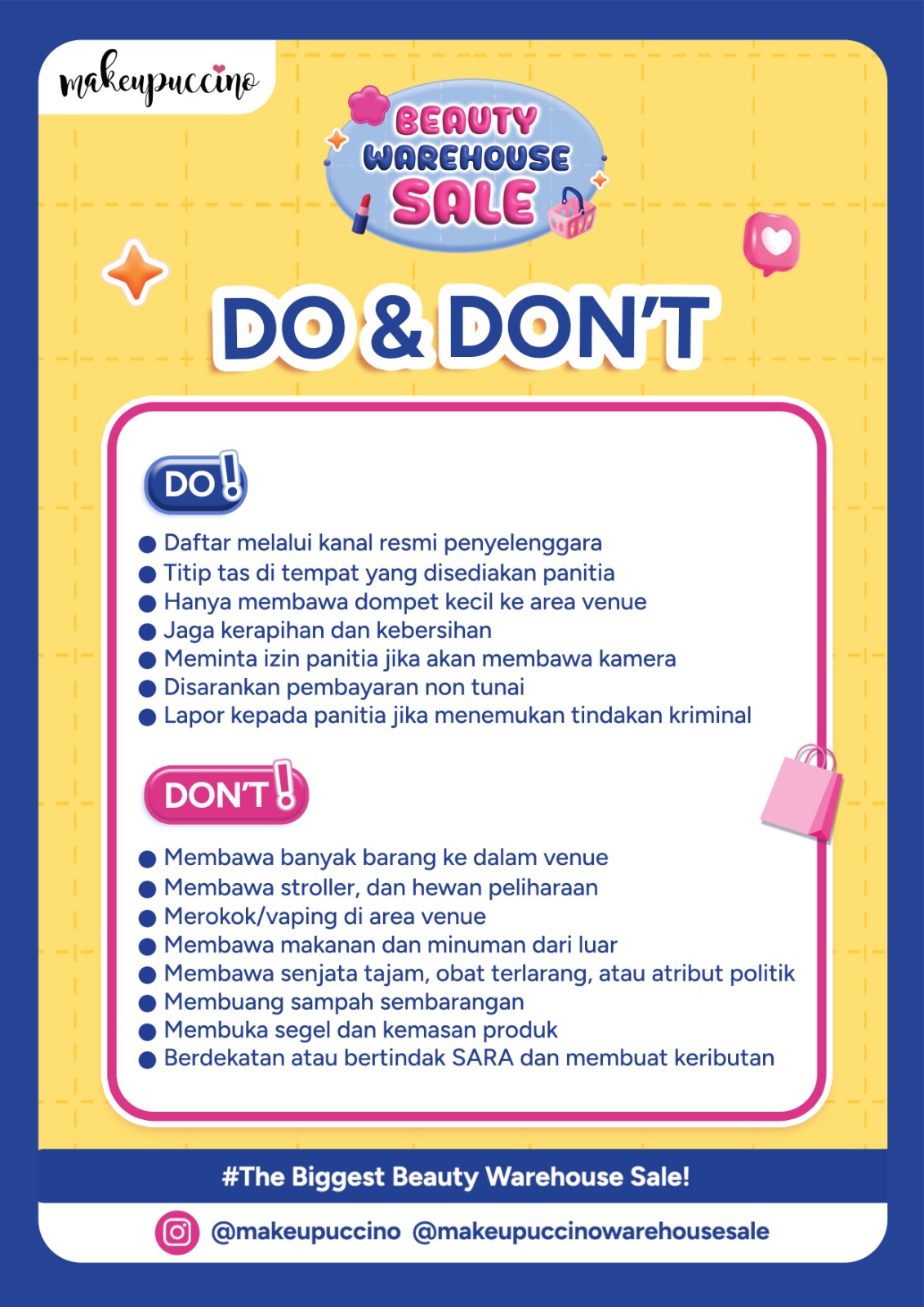 Do's and Don'ts - Makeupuccino Beauty Warehouse Sale Bogor